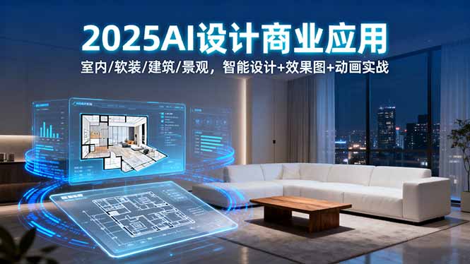 2025AI设计商业应用：室内/软装/建筑/景观，智能设计+效果图+动画实战-惠声网赚