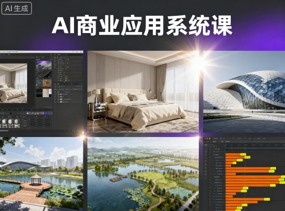 AI商业应用系统课，室内-软装-建筑-景观，智能设计+效果图+动画画实战-惠声网赚