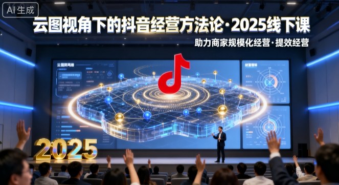 云图视角下的抖音经营方法论，2025线下课，助力商家规模化经营，提效经营(录音+字幕)-惠声网赚