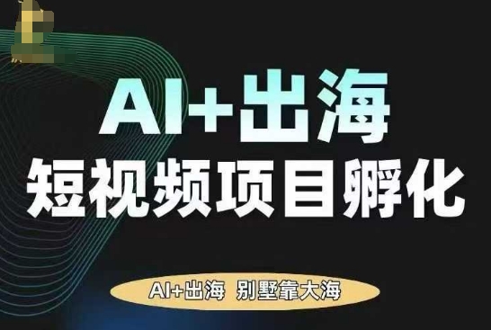 AI·TikTok AI+出海短视频项目孵化，陪你从0-1借助AI实现出海变现-惠声网赚