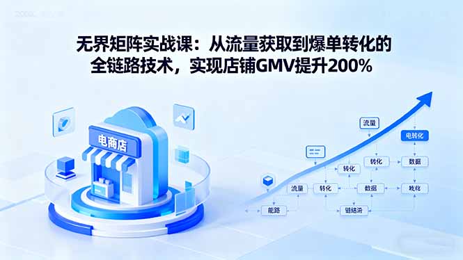 无界矩阵实战课：从流量获取到爆单转化的全链路技术，实现店铺GMV提升200%-惠声网赚