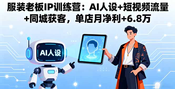 服装老板IP训练营：AI人设+短视频流量+同城获客，单店月净利+6.8万-惠声网赚