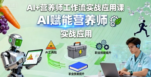 AI+营养师工作流实战应用课，AI赋能营养师-惠声网赚