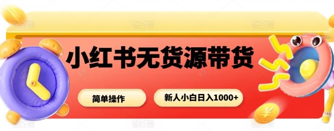 小红书无货源带货项目，简单无脑，新人小白日入多张-惠声网赚