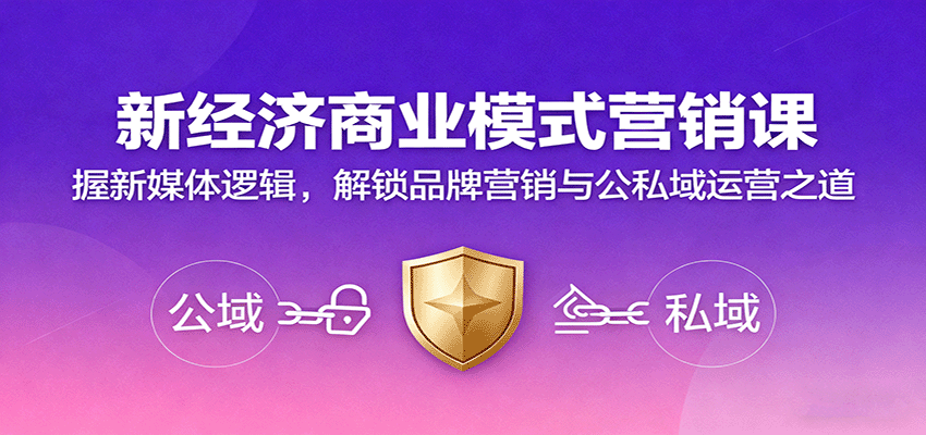 新经济商业模式营销课，握新媒体逻辑，解锁品牌营销与公私域运营之道-惠声网赚