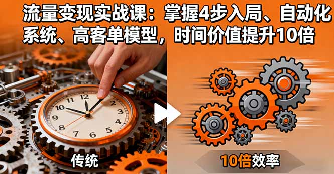 流量变现实战课：掌握4步入局、自动化系统、高客单模型，时间价值提升10倍-惠声网赚