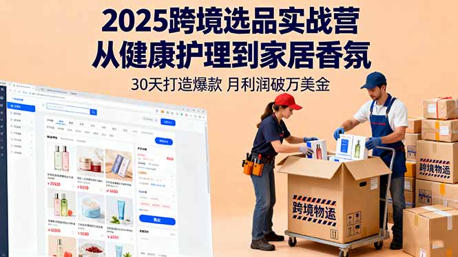 2025跨境选品实战营：从健康护理到家居香氛，30天打造爆款,月利润破万美金-惠声网赚