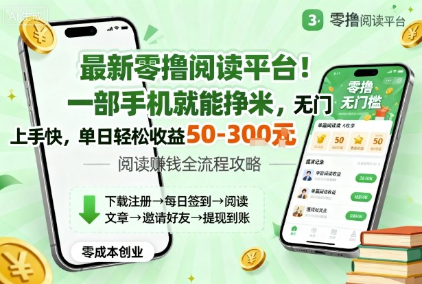 最新零撸阅读平台！一部手机就能挣米，无门槛上手快，单日轻松收益50-3张【揭秘】-惠声网赚