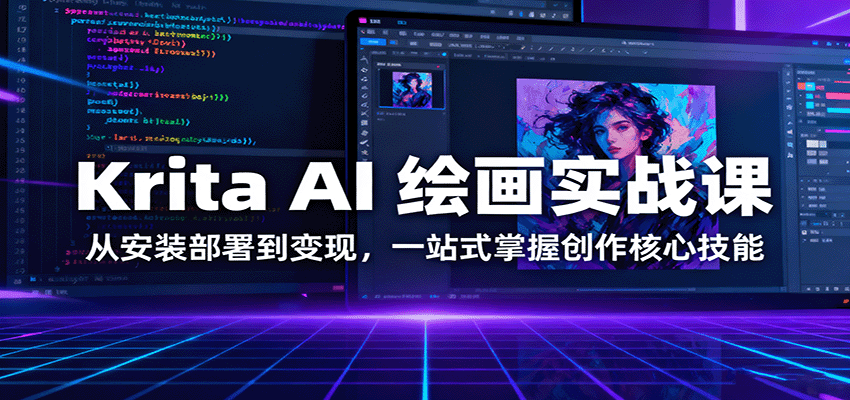 Krita AI 绘画实战课：从安装部署到变现，一站式掌握创作核心技能-惠声网赚