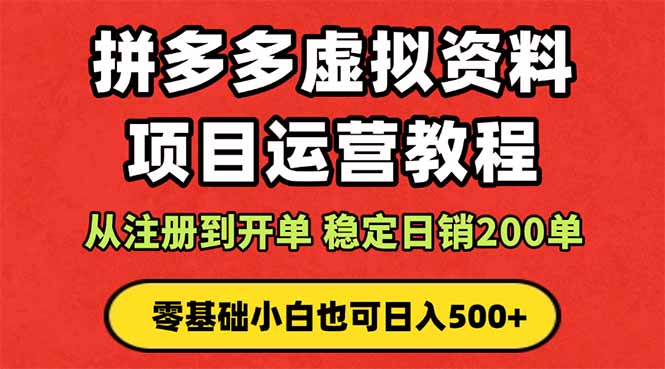 拼多多开店运营课程： 蓝海变现玩法，轻松实现睡后收入 零基础小白也可...-惠声网赚