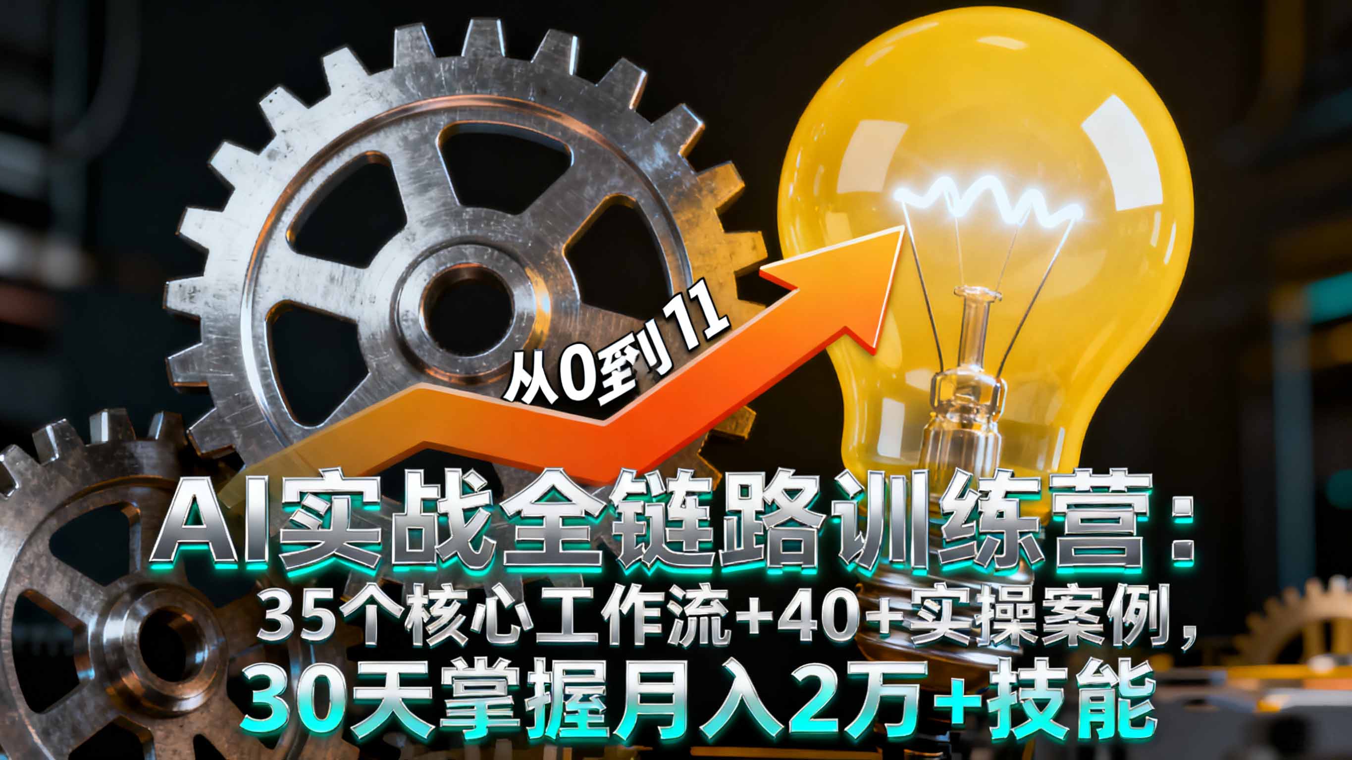 AI实战全链路训练营：35个核心工作流+40+实操案例，30天掌握月入2万+技能-惠声网赚