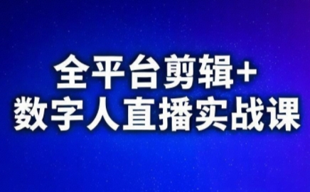 视频号、快手、抖音全平台剪辑+数字人直播实战课(更新10月)​-惠声网赚