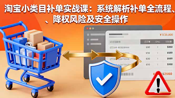 淘宝小类目补单实战课：系统解析补单全流程、降权风险及安全操作-惠声网赚