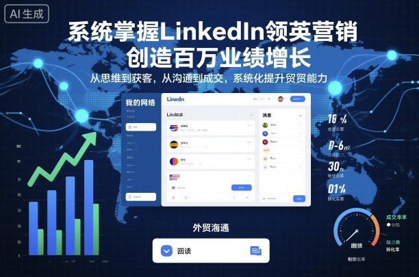 系统掌握LinkedIn领英营销，创造百万业绩增长，从思维到获客，从沟通到成交，系统化提升外贸能力-惠声网赚