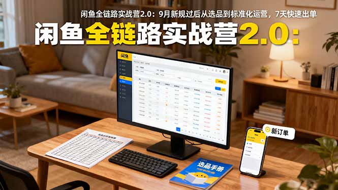 闲鱼全链路实战营2.0：9月新规过后从选品到标准化运营，7天快速出单-惠声网赚