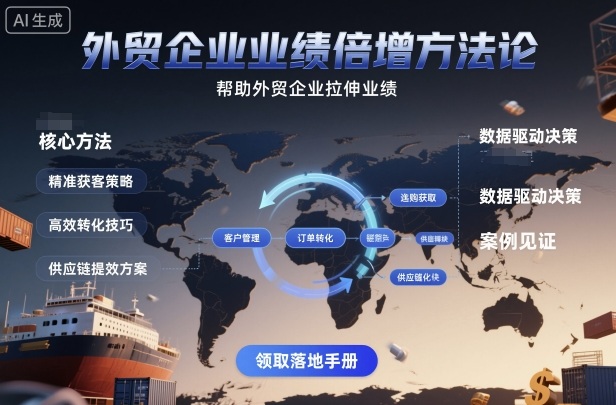 外贸企业业绩倍增方法论，帮助外贸企业拉伸业绩-惠声网赚