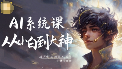AI系统课程，从小白到大神系统学AI，AI声音-AI绘画-AI视频一门课全掌握-惠声网赚
