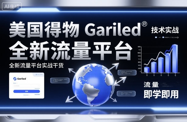 美国得物Gariled技术实战，全新流量平台​实战干货，即学即用-惠声网赚