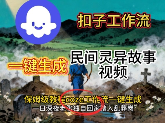 Coze扣子工作流一键生成民间灵异故事视频，保姆级教程搭建教学-惠声网赚