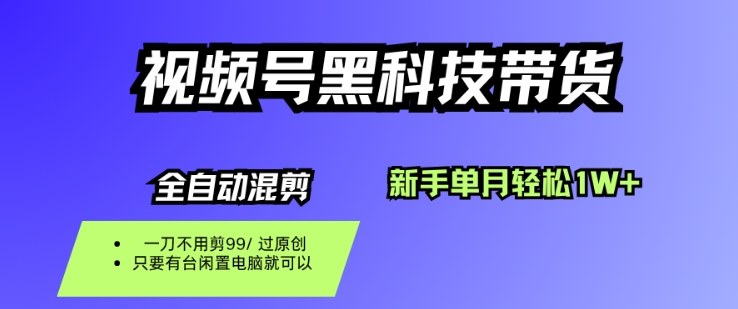 视频号黑科技短视频带货，新手一个月也1W+，纯搬运一刀不用剪，零投入【揭秘】-惠声网赚