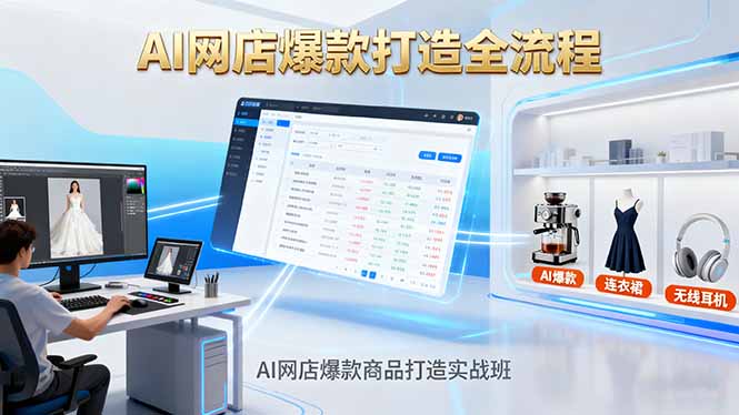AI网店爆款商品打造实战班：AI技术实现商品图智能处理，快速搭建AI网店-惠声网赚
