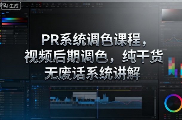PR系统调色课程，视频后期调色，纯干货无废话系统讲解-惠声网赚
