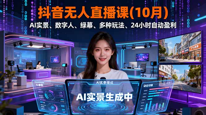 抖音无人直播课(10月-惠声网赚