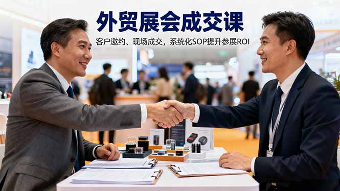 外贸展会成交课，含目标制定、客户邀约、现场成交，系统化SOP提升参展ROI-惠声网赚