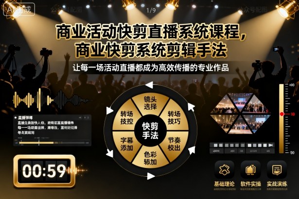 商业活动快剪直播系统课程，商业快剪系统剪辑手法-惠声网赚