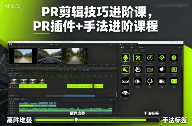 PR剪辑技巧进阶课，PR插件+手法进阶课程-惠声网赚