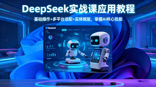 DeepSeek实战课应用教程、基础操作+多平台适配+实体赋能，掌握AI核心技能-惠声网赚