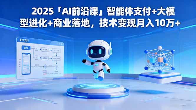 2025「AI前沿课」智能体支付+大模型进化+商业落地，技术变现月入10万+-惠声网赚