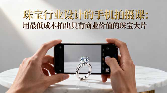 珠宝行业设计的手机拍摄课：用最低成本拍出具有商业价值的珠宝大片！-惠声网赚