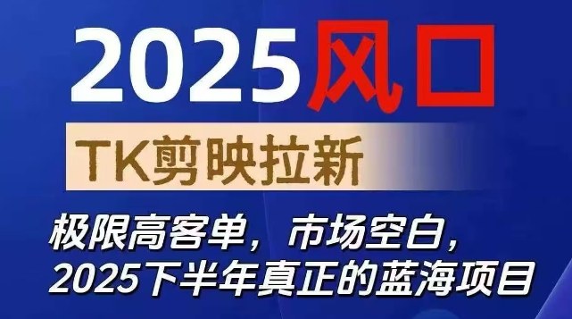 2025风口TK剪映capcut拉新项目，极限高客单，市场空白，2025下半年真正的蓝海项目-惠声网赚