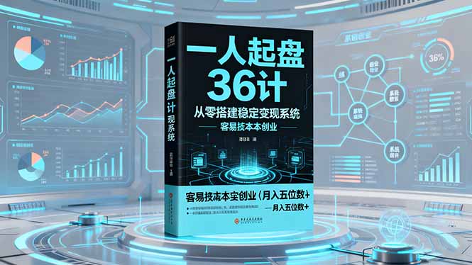一人起盘36计：从零搭建稳定变现系统，实现低成本创业，月入五位数+-惠声网赚