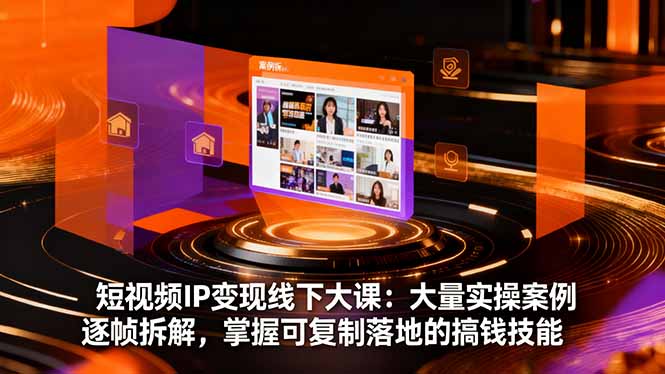 短视频IP变现线下大课：大量实操案例逐帧拆解，掌握可复制落地的搞钱技能-惠声网赚