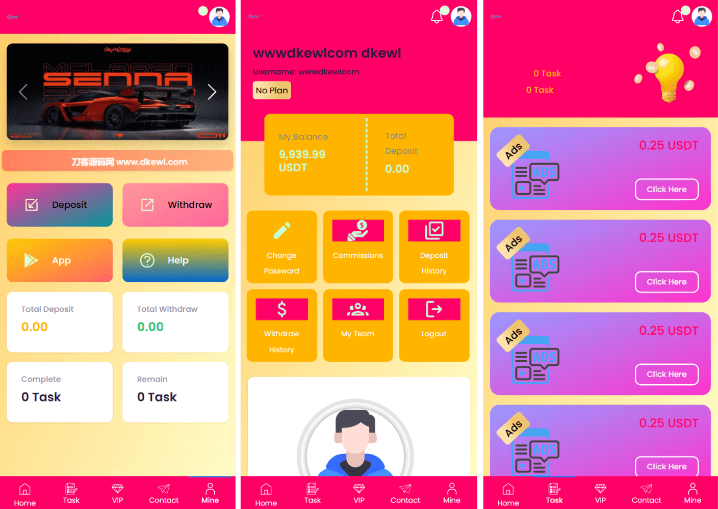 SENNA海外广告奖励投资理财源码/附详细教程-惠声网赚