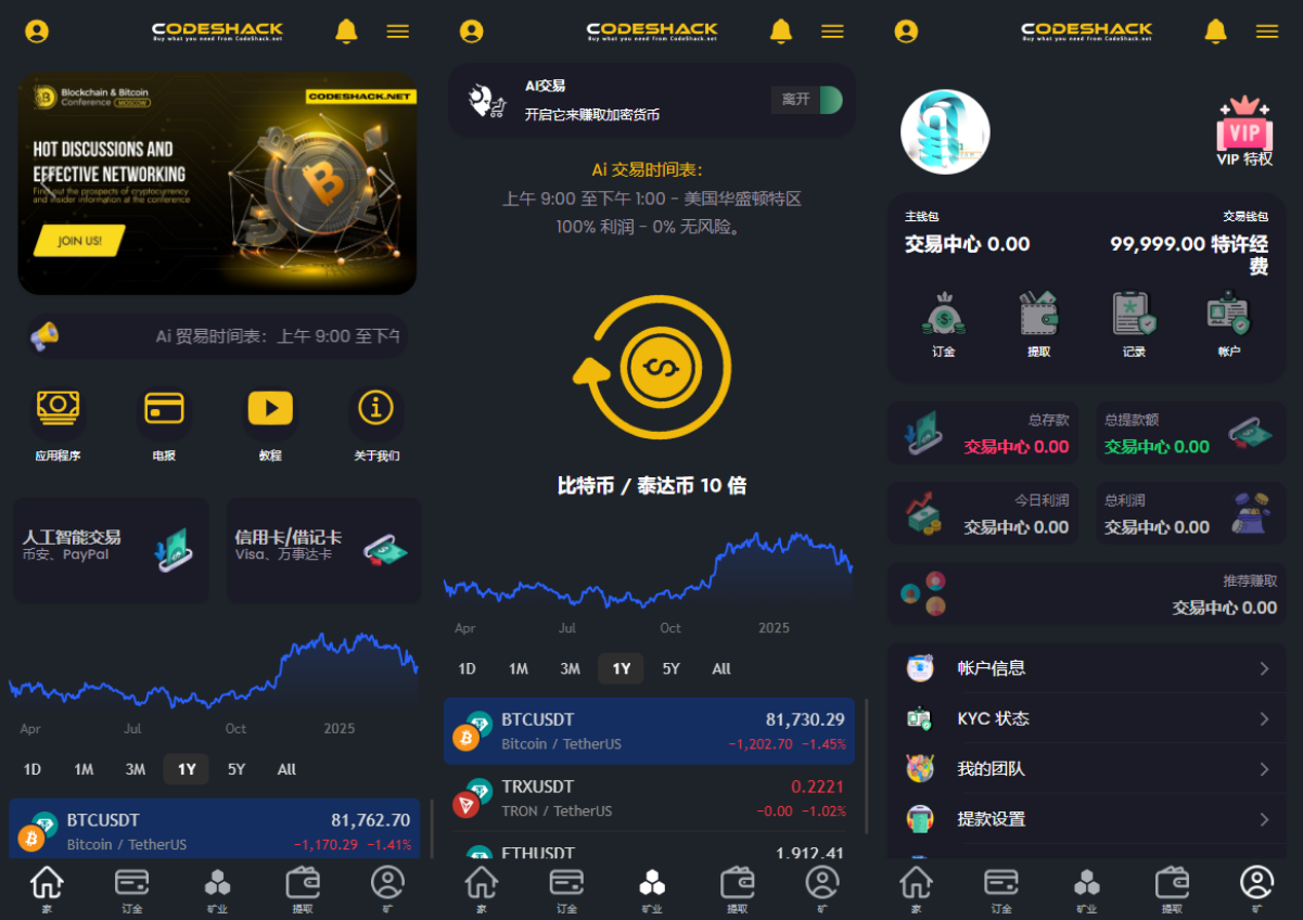 AI量化投资源码 海外版区块链理财交易所源码 ai交易源码-惠声网赚