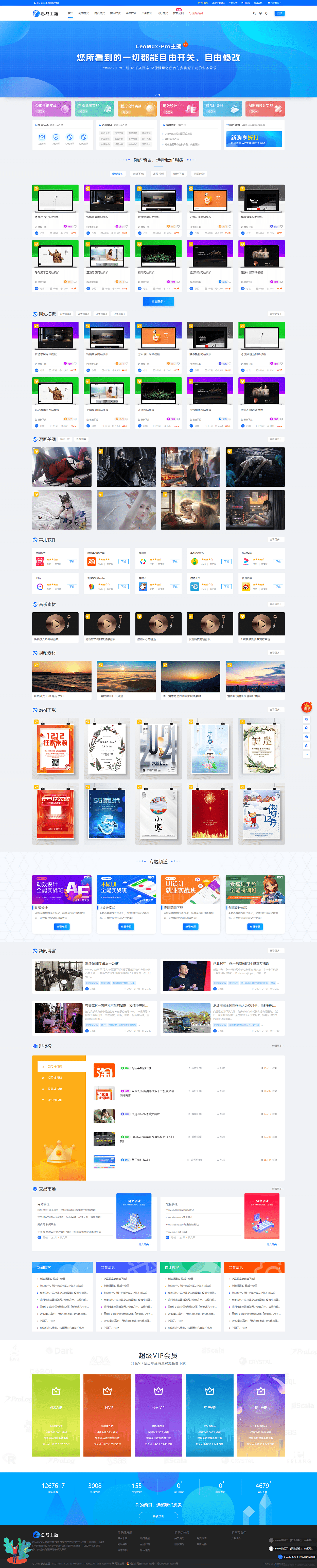 WordPress 资源展示型下载类主题 CeoMax-Pro_v7.6 开心版-惠声网赚