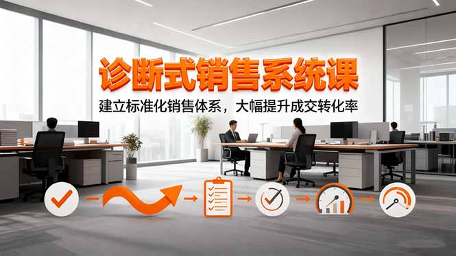 诊断式销售系统课，建立标准化销售体系，大幅提升成交转化率-惠声网赚