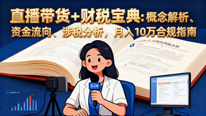 直播带货+财税宝典：概念解析、资金流向、涉税分析，月入10万合规指南-惠声网赚