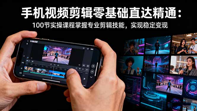 手机视频剪辑零基础直达精通：100节实操课程掌握专业剪辑技能，实现稳...-惠声网赚