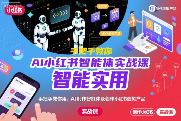 AI小红书智能体实战课，手把手教你用AI制作智能体及创作小红书虚拟产品，提效+内容商业化(更新)-惠声网赚