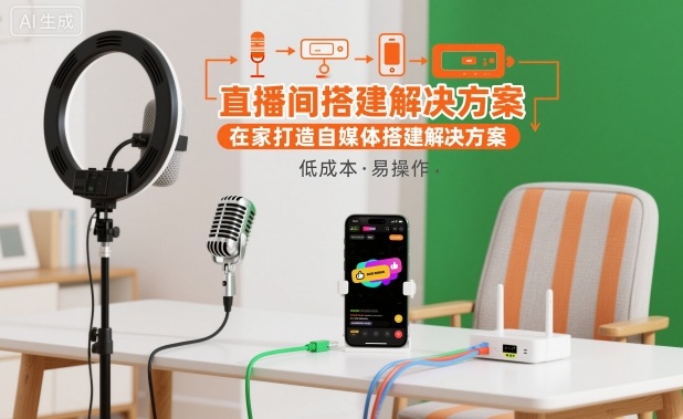 直播间搭建解决方案，在家打造自媒体搭建解决方案-惠声网赚