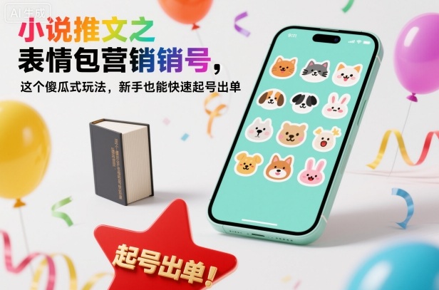 小说推文之表情包营销号，这个傻瓜式玩法，新手也能快速起号出单-惠声网赚