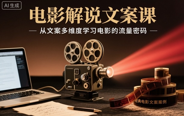 电影解说文案课，从文案多维度学习电影的流量密码-惠声网赚
