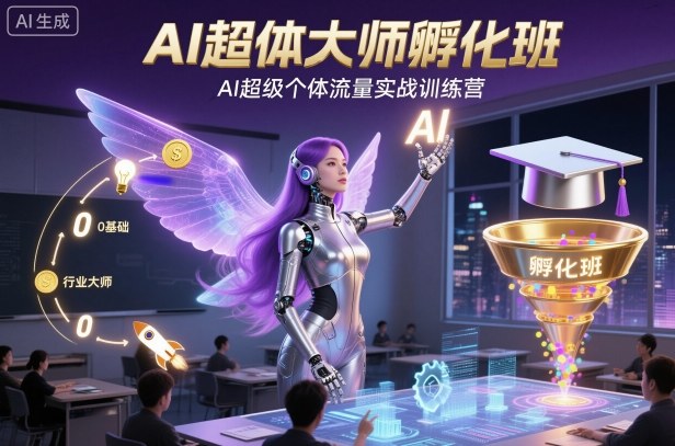 AI超体大师孵化班，AI超级个体流量实战训练营-惠声网赚