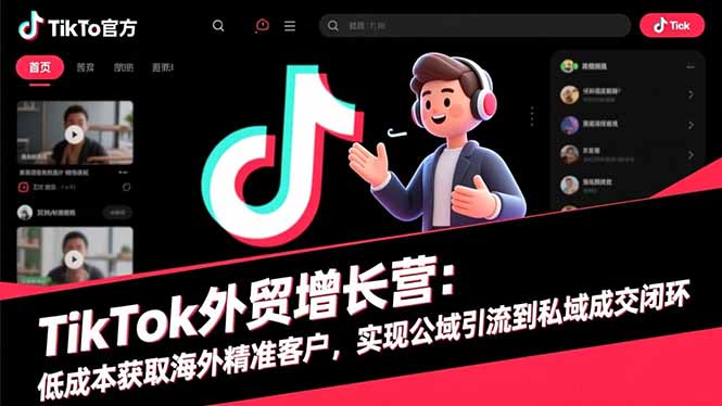 TikTok外贸增长营：低成本获取海外精准客户，实现公域引流到私域成交闭环-惠声网赚