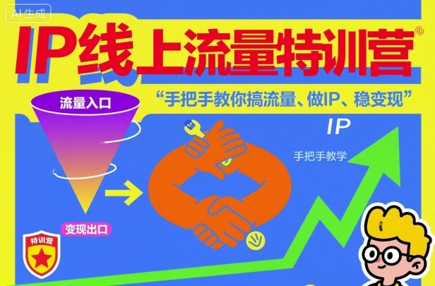 IP线上流量特训营，手把手教你搞流量、做IP、稳变现-惠声网赚