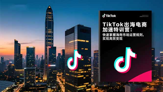 TikTok出海电商加速特训营：快速掌握海外市场运营规则，实现高效变现-惠声网赚